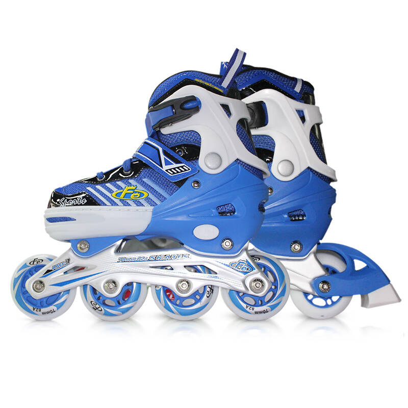 屹琪轮滑鞋儿童套装伸缩溜冰鞋 直排轮闪光旱冰鞋全套