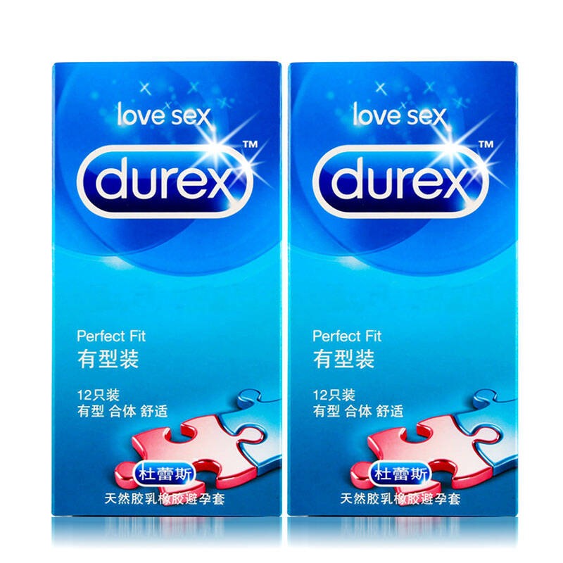 杜蕾斯durex避孕套安全套两盒组合装 有型装12只*2盒