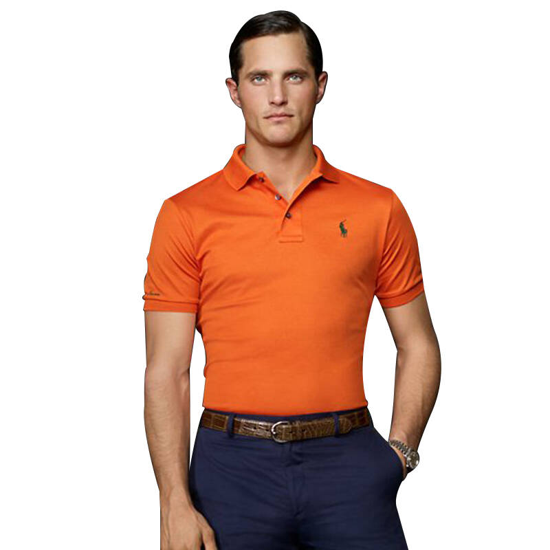 polo ralph lauren 高级紫标系列男士纯棉短袖polo衫 13色入 橙色 xl