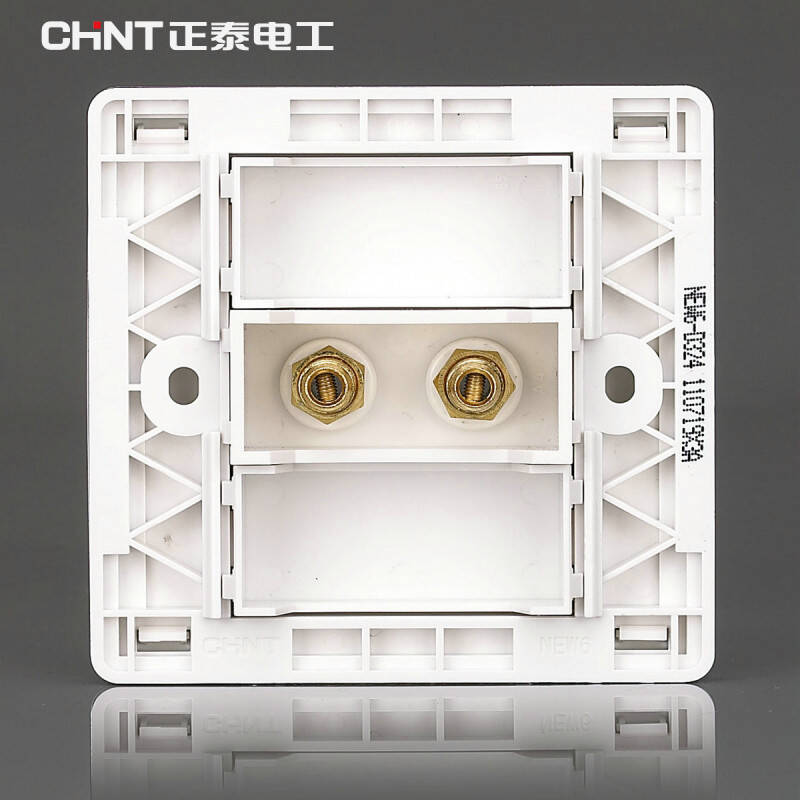 正泰电工 86型墙壁开关插座 new6d幻彩 二头音响插座面板 324 润白银