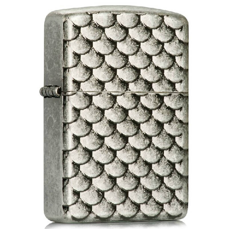 芝宝(zippo)打火机 sc2039 龙鳞甲 凿刻仿古银 盔甲版