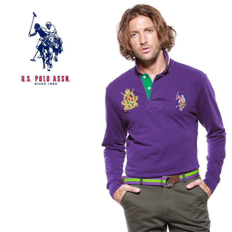 s.polo assn.美国马球协会正品男装时尚长袖t恤马球