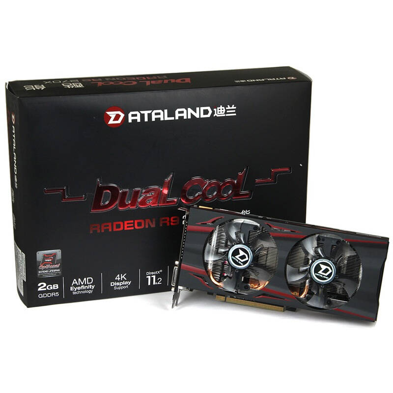 迪兰(dataland)r9 270x 酷能 2g dc 1060/1100/5700 2gb/256bit gddr5
