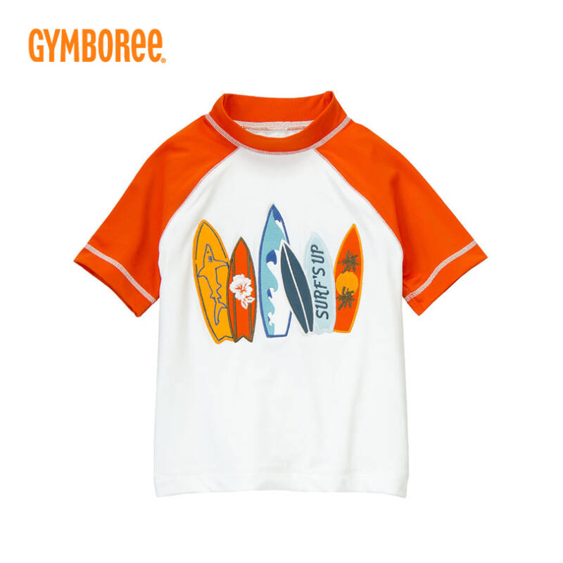 gymboree/金宝贝 童装 男童 夏季款 冲浪板防晒泳衣 140107347 白色