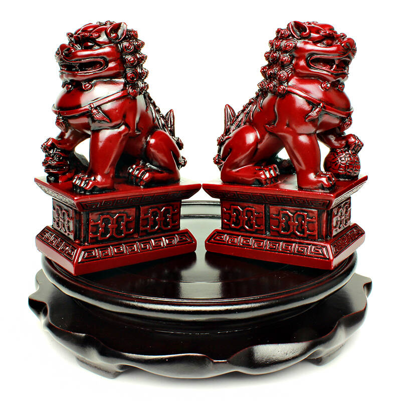 佑善阁开光财狮报抱喜摆件双狮镇塔灵狮助祥工艺品2014吉祥物