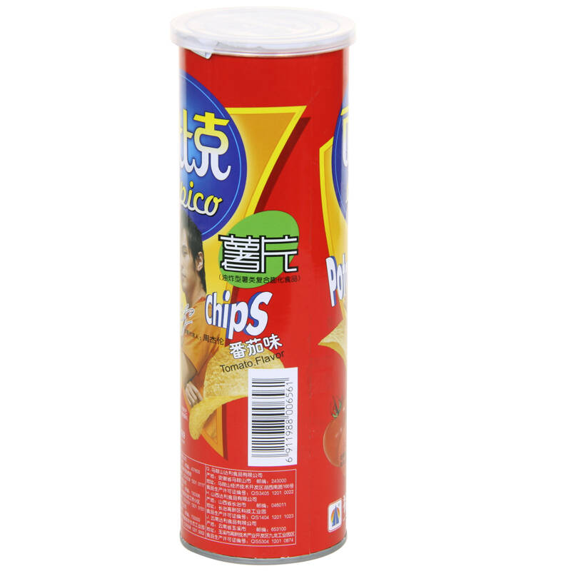 达利园可比克薯片番茄味110g*6罐/组