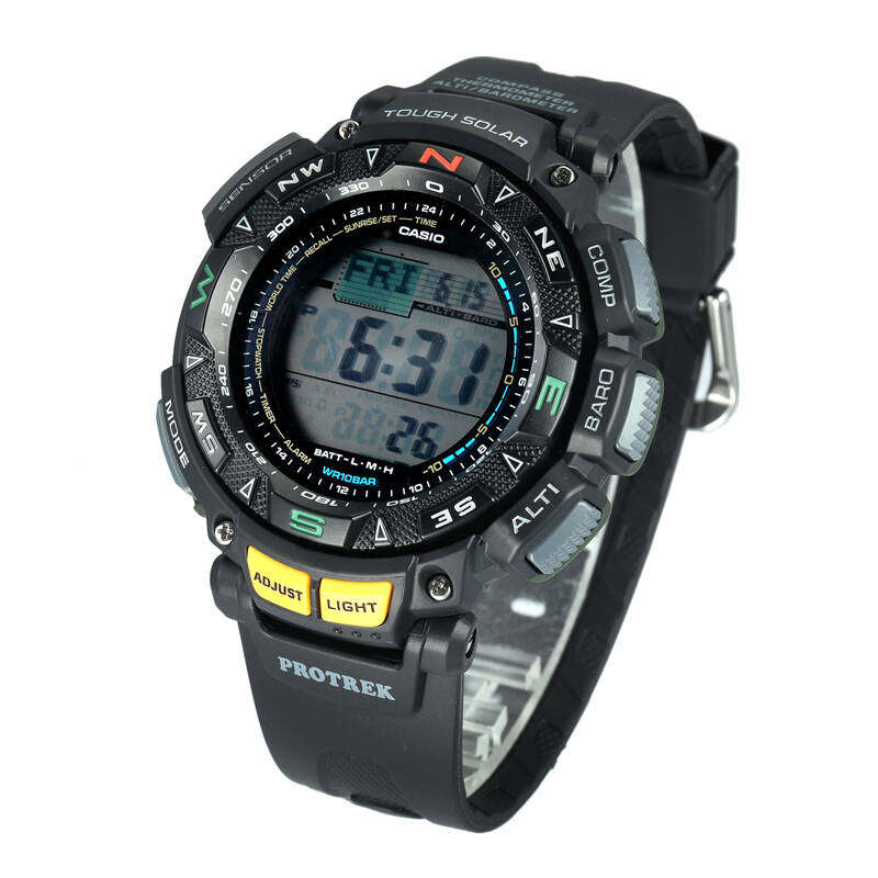 casio 卡西欧protrek登山系列多功能炫彩登山男表 prg