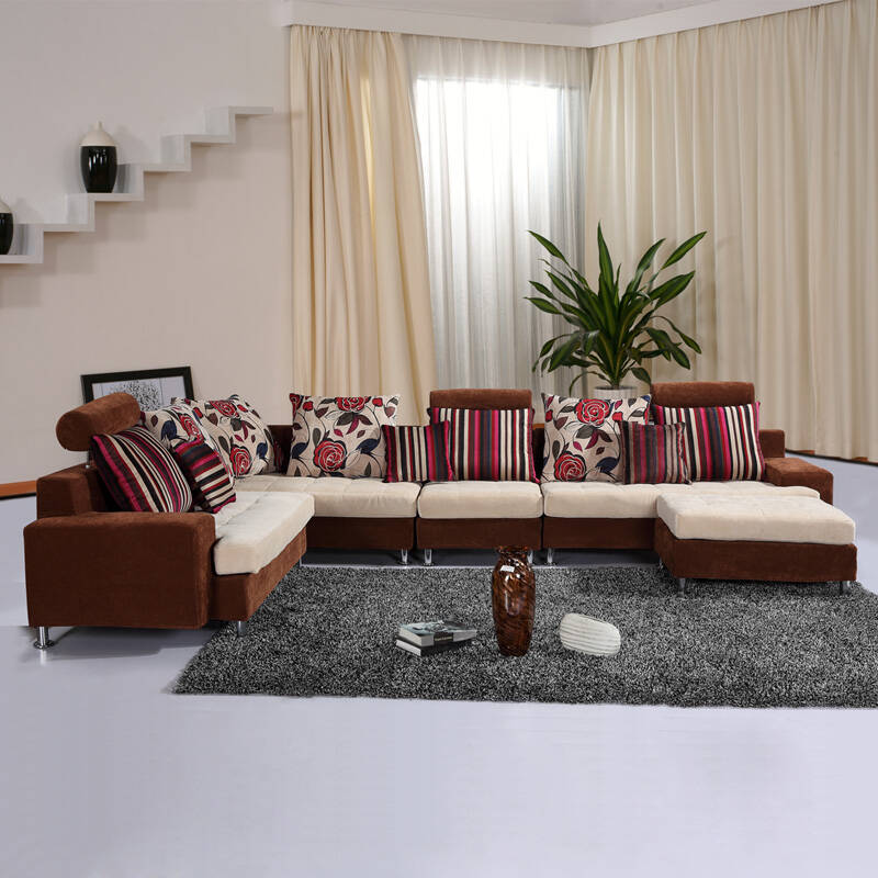 客厅组合沙发 全拆洗布艺沙发 大户型转角现代休闲沙发组合套装 深