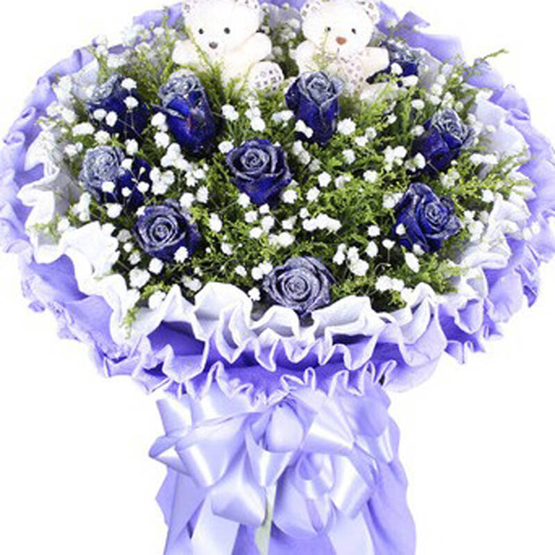 哲尼柯鲜花速递 玫瑰 百合 爱情生日鲜花! 款式五11朵
