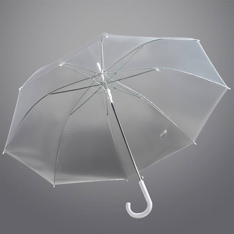 hommy雨伞长柄透明伞加厚钢骨伞