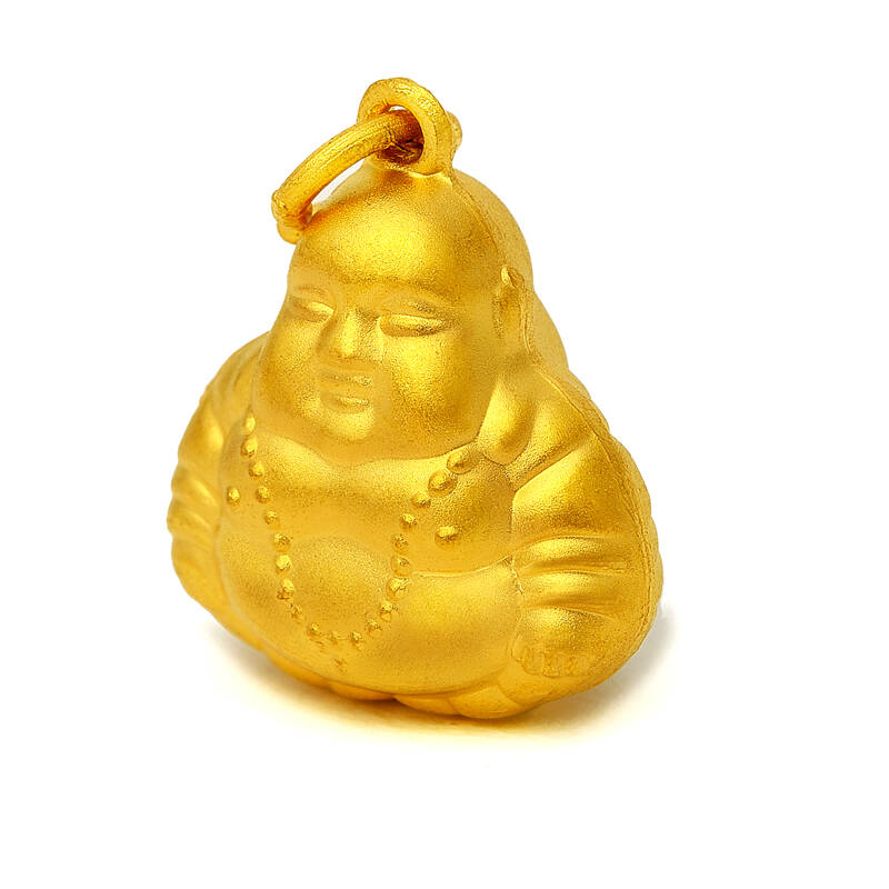 永坤黄金 999千足金24k 黄金弥勒佛吊坠 2.16g