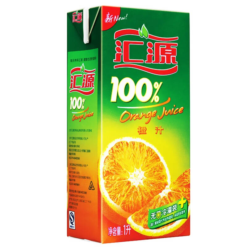 自营 汇源100%橙汁1l*4盒 礼盒装