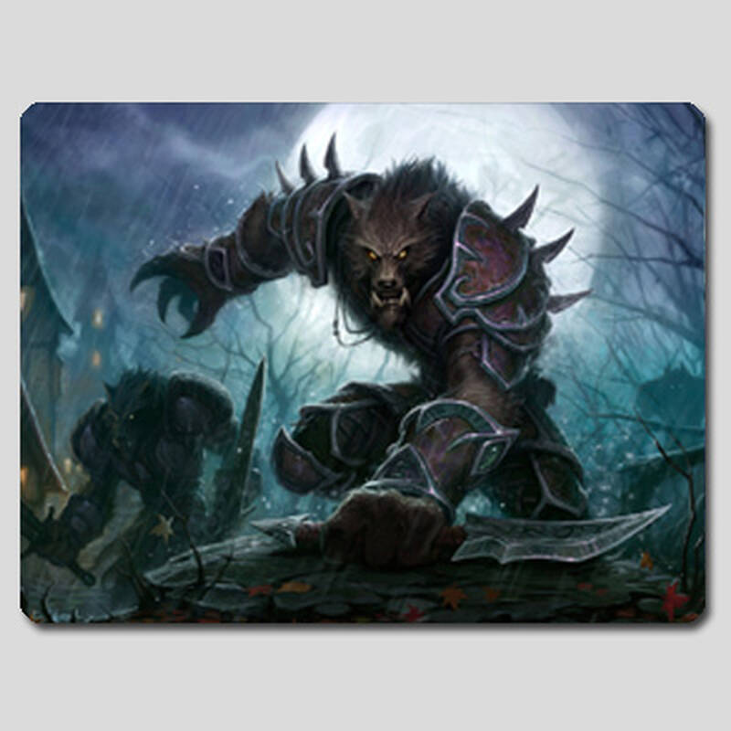 漫游引力 魔兽世界周边 wow 月夜狼人 精品鼠标垫 大号(300*250*5mm)