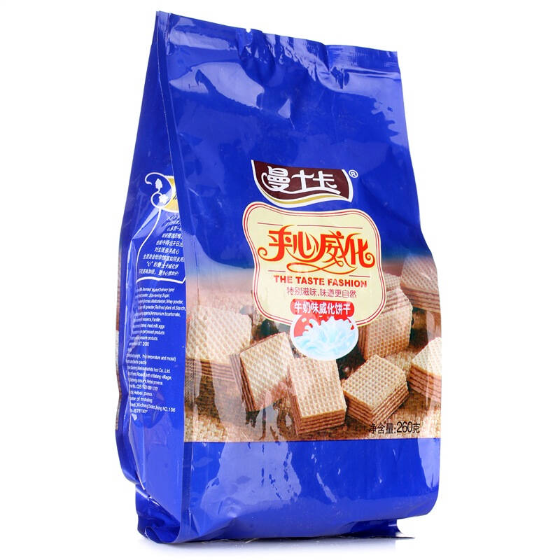 曼士卡 夹心威化牛奶味威化饼干260g【图片 价格 品牌 评论】-京东
