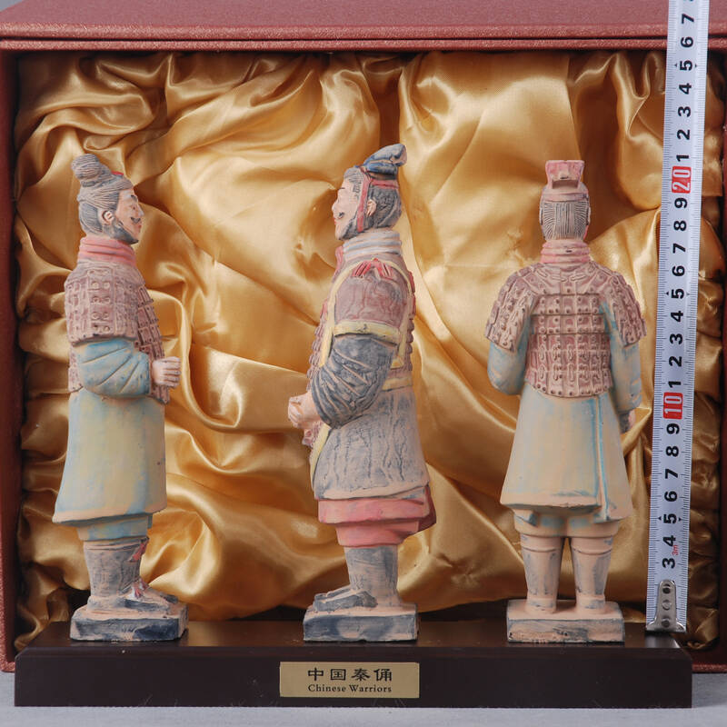 礼古艺 陶土兵马俑 20cm3件套精品礼盒 旅游纪念礼品