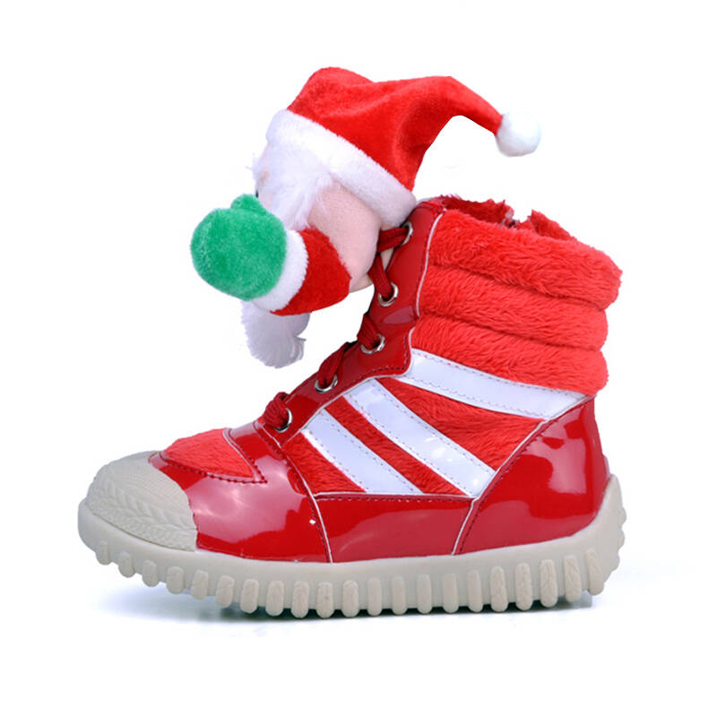 圣诞老人卡通儿童保暖雪地靴 女童鞋男童靴子2013新款 2989 红色 32码