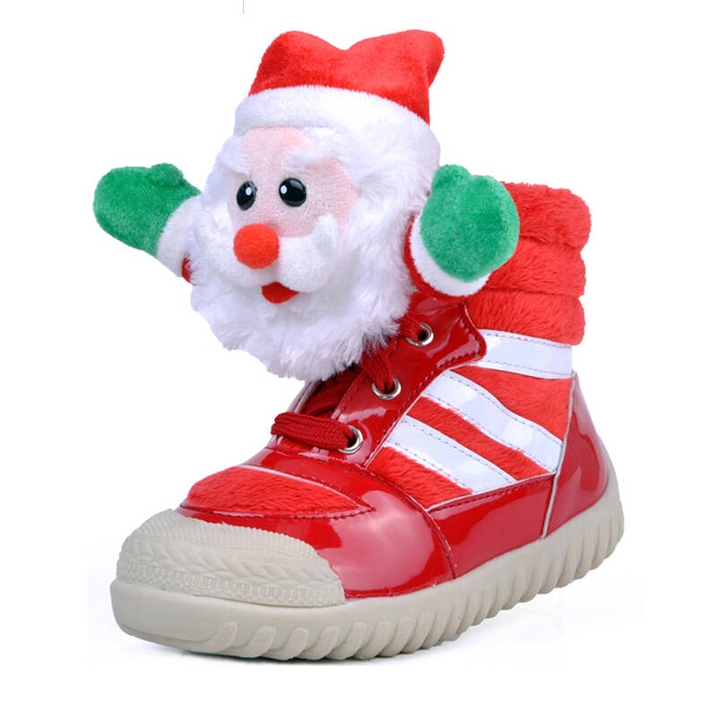 圣诞老人卡通儿童保暖雪地靴 女童鞋男童靴子2013新款 2989 红色 32码
