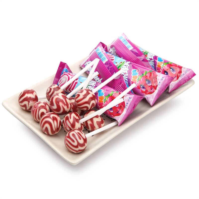 阿尔卑斯树莓牛奶味硬糖棒棒糖20支装 儿童糖果 经典