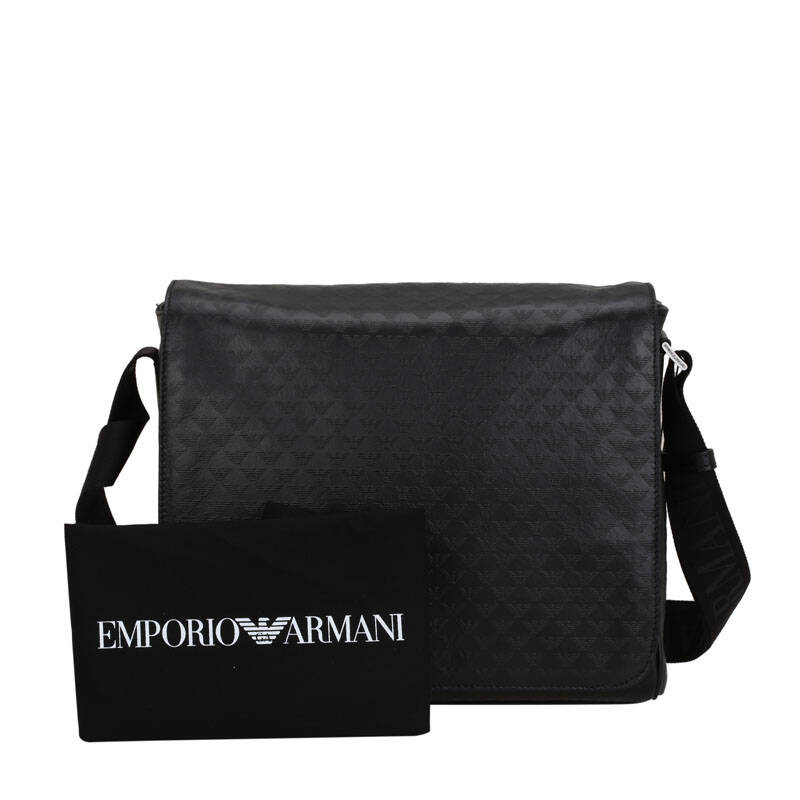阿玛尼 emporio armani 男款经典logo压纹单肩斜挎包