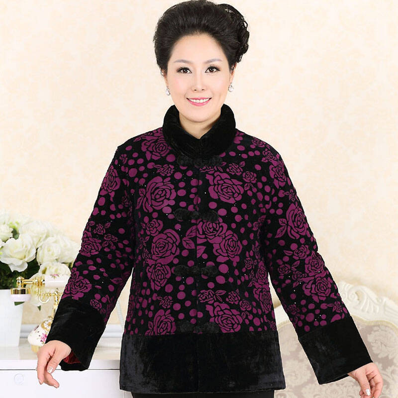 兰可琪新款冬装唐装棉服中老年女装大码妈妈装老年人服装奶奶装棉衣