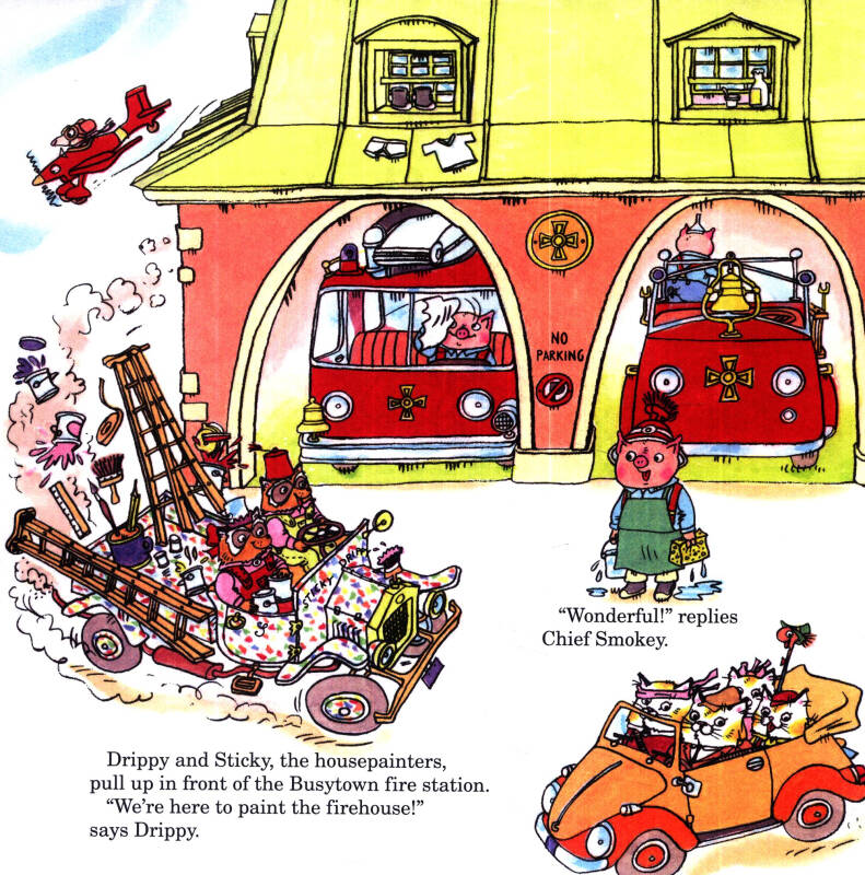 richard scarry"s a day at the fire station消防站的一天 英文原版