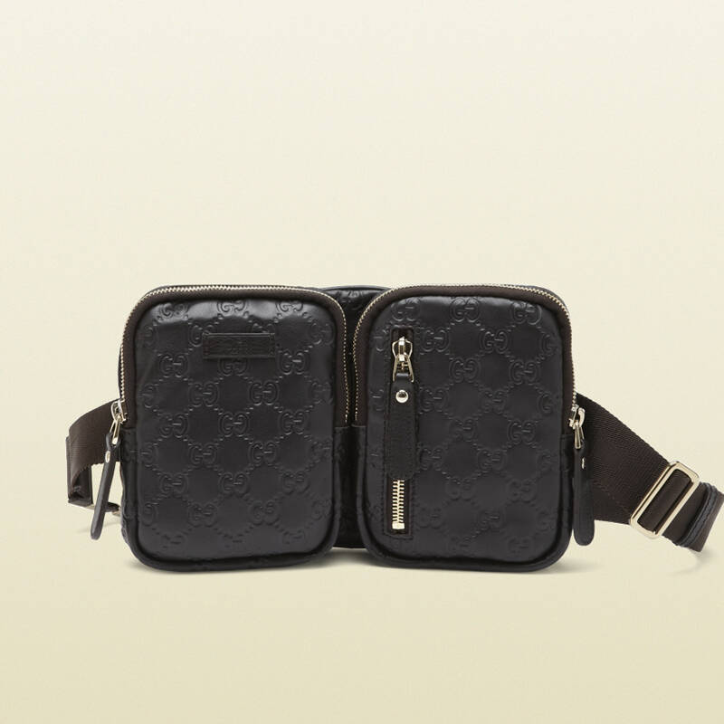 gucci/古驰 新品 男士真皮腰包gucci男包 246417 bnx2图片