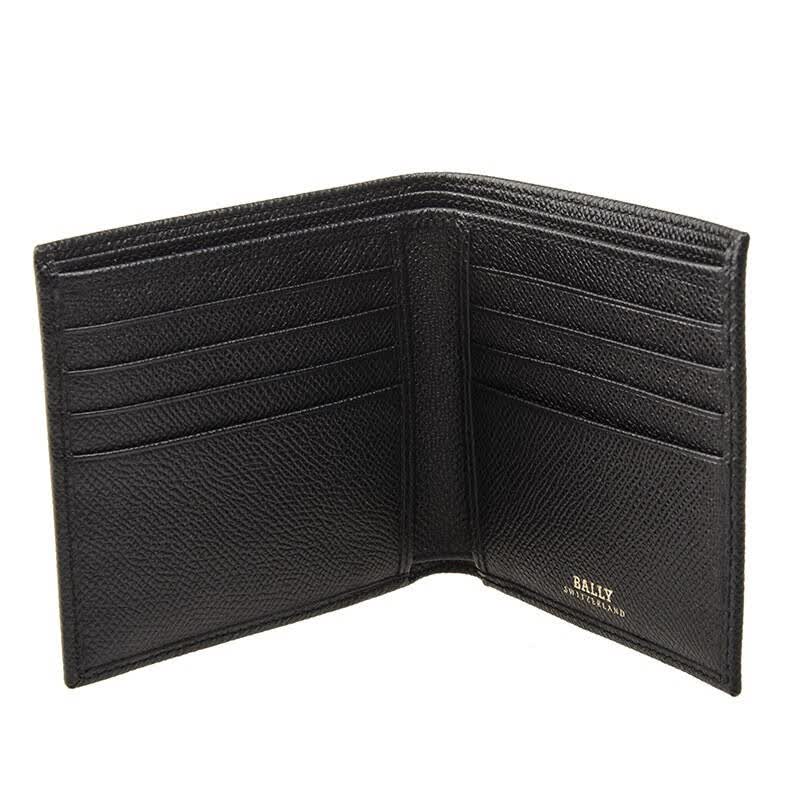 bally 巴利 男式黑色牛皮对折钱包钱夹 lollen 00 6174929