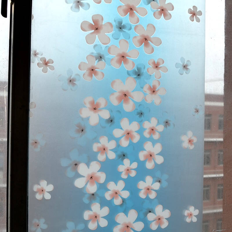 居梦坞 45厘米×2米彩色玻璃贴膜 浴室卫生间磨砂防透防晒窗花纸玻璃