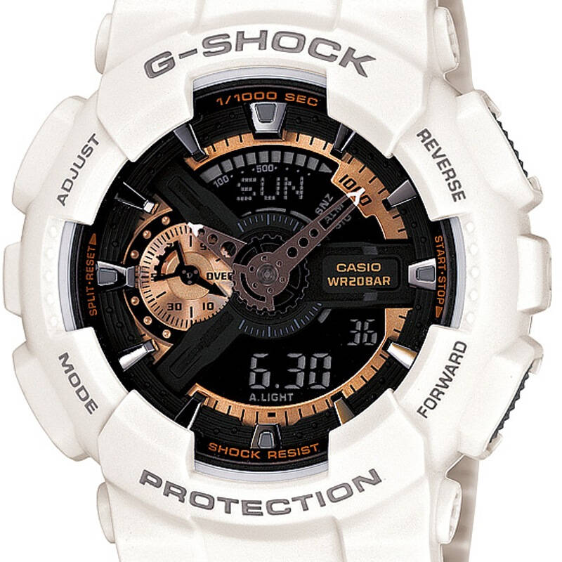卡西欧(casio)手表 g-shock系列玫瑰金双显运动石英男表ga-110rg-7a