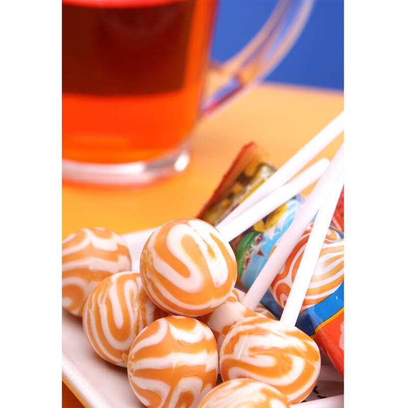阿尔卑斯香橙牛奶味硬糖棒棒糖20支装儿童糖果经典棒棒糖休闲零食200g