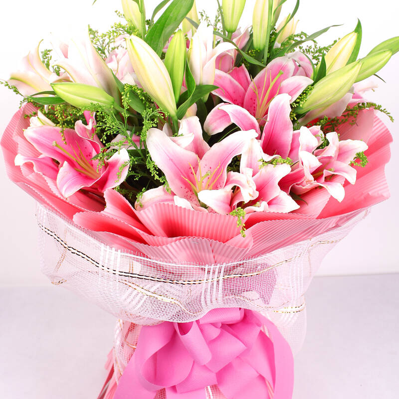 爱唯一鲜花速递 香水百合花束 生日鲜花 感恩节礼物 全国花店送花 a款
