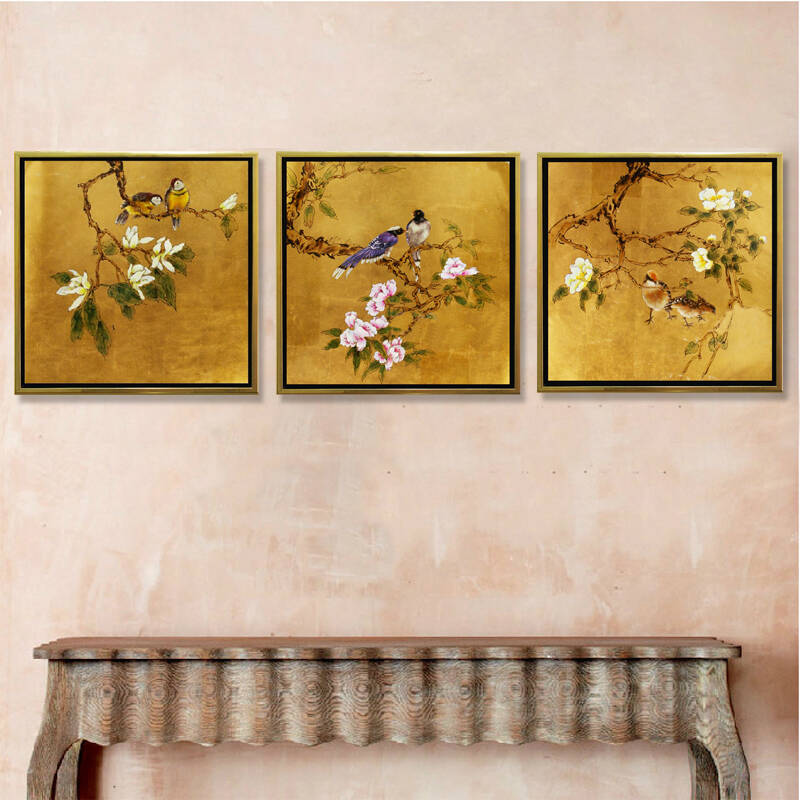 博艺佳【春天喜鹊图】家居装饰画纯手绘油画欧式花卉油画 高档有框画
