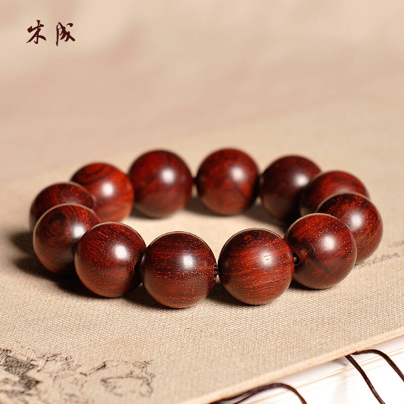 木成 小叶紫檀佛珠常规款无佛塔手串饰品 情侣款天然木饰 直径18mm图片