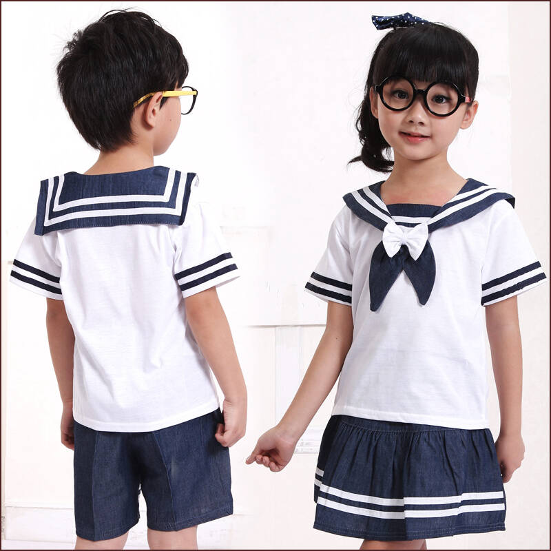 璐卡贝比幼儿园夏装演出服水手小学生校服儿童海军服套装学生服818 男