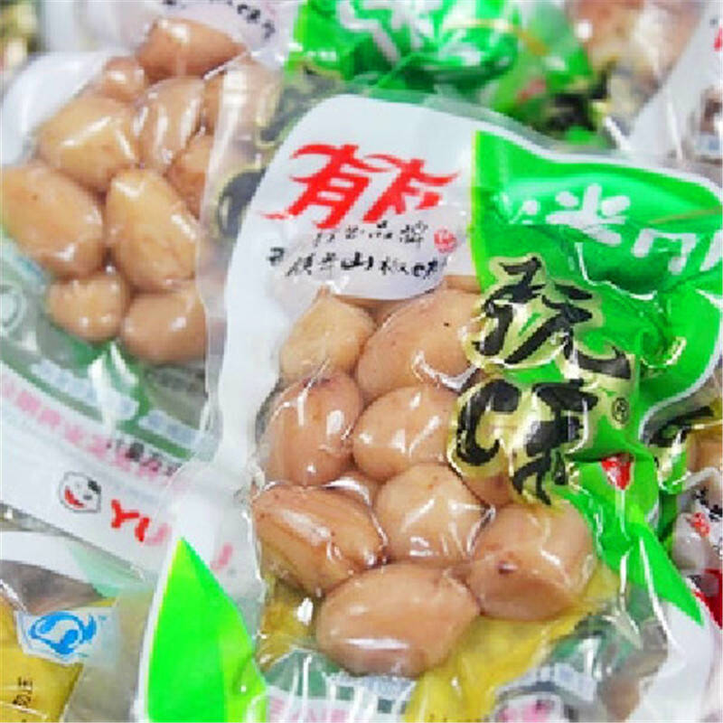 有友泡椒红皮花生米花生仁500g 迷你ni泡椒花生豆食品