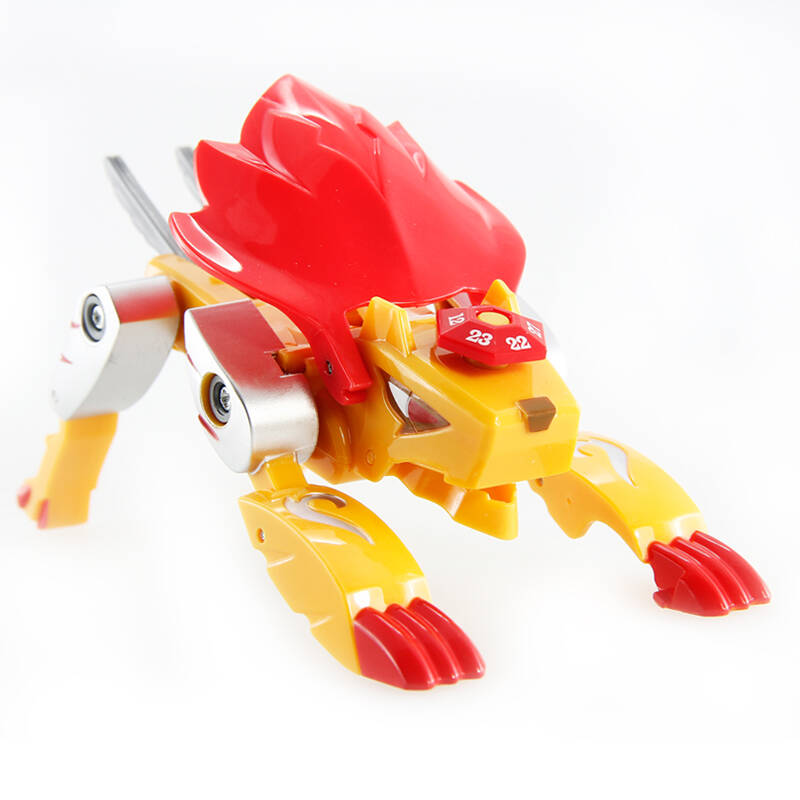 奥迪双钻 神魄烈焰狂狮玩具变身对战型机器人儿童玩具