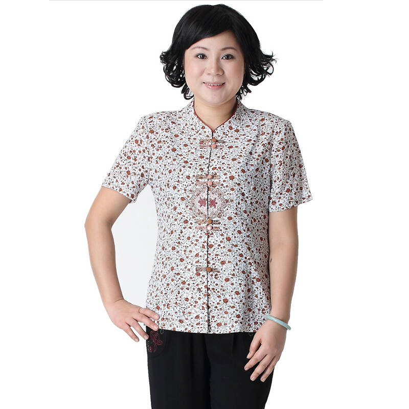 老年人衣服新款奶奶装夏装衬衫 翠花ym-e-20档-y059 xxl
