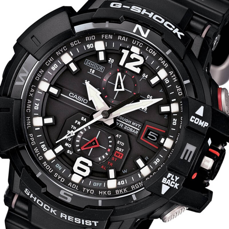 卡西欧(casio)手表 g-shock航空系列太阳能六局电波运动石英男表gw