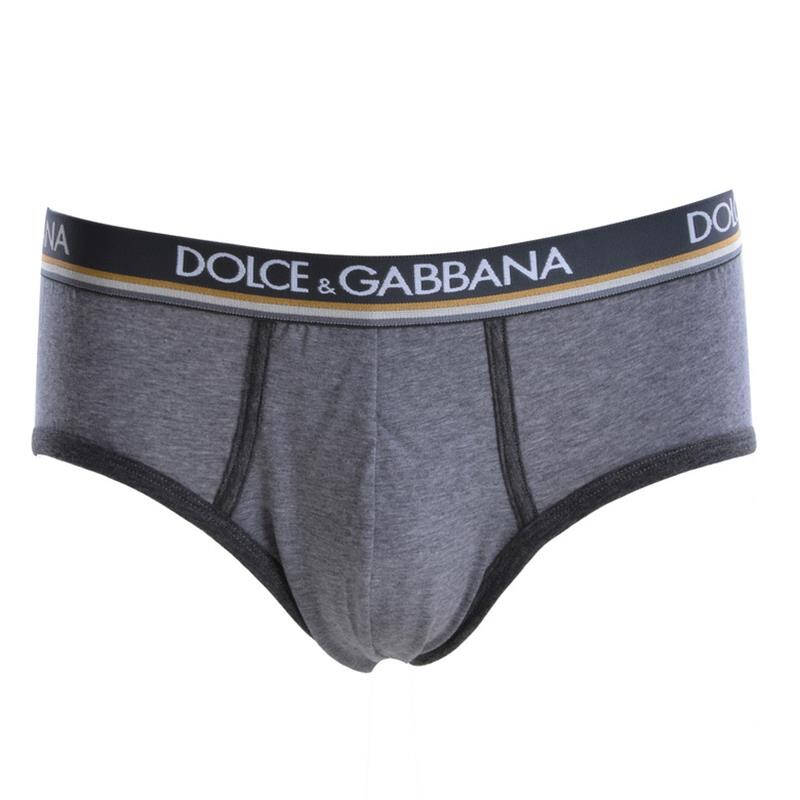 d&g 杜嘉班纳 男士棉质带品牌logo三角内裤 灰色 5(175/95)