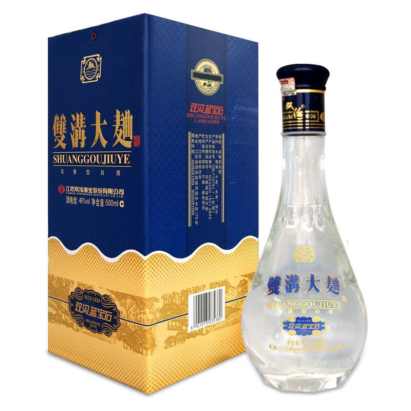 双沟大曲蓝宝石 46度 整箱装 500ml*6瓶【图片 价格