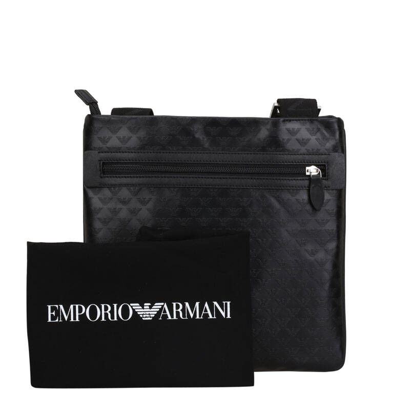阿玛尼 emporio armani 男款经典logo压纹单肩斜挎包
