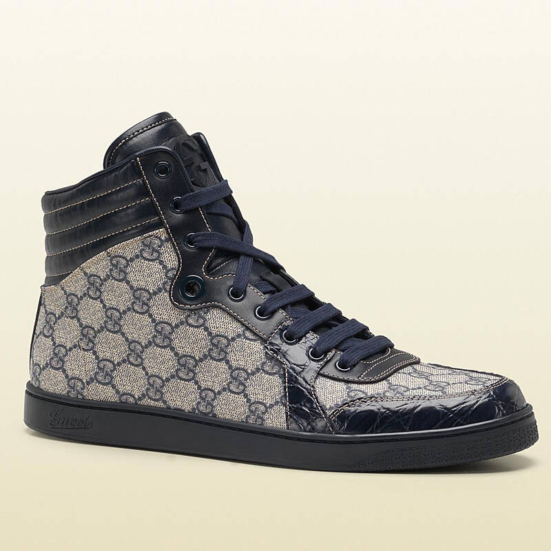 gucci/古驰 男士高帮平底运动鞋gucci男鞋 243827 fn0q0 4073 蓝色 39