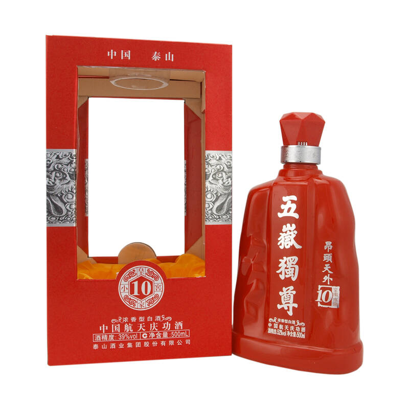 泰山白酒 五岳独尊 39度10年 500ml 十年年份酒 1瓶装