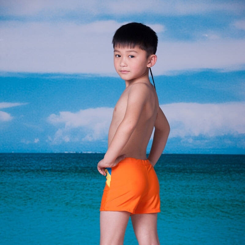 奇海(qihai) 84512-5 儿童平角游泳裤高弹力小男孩泳衣m号橘色