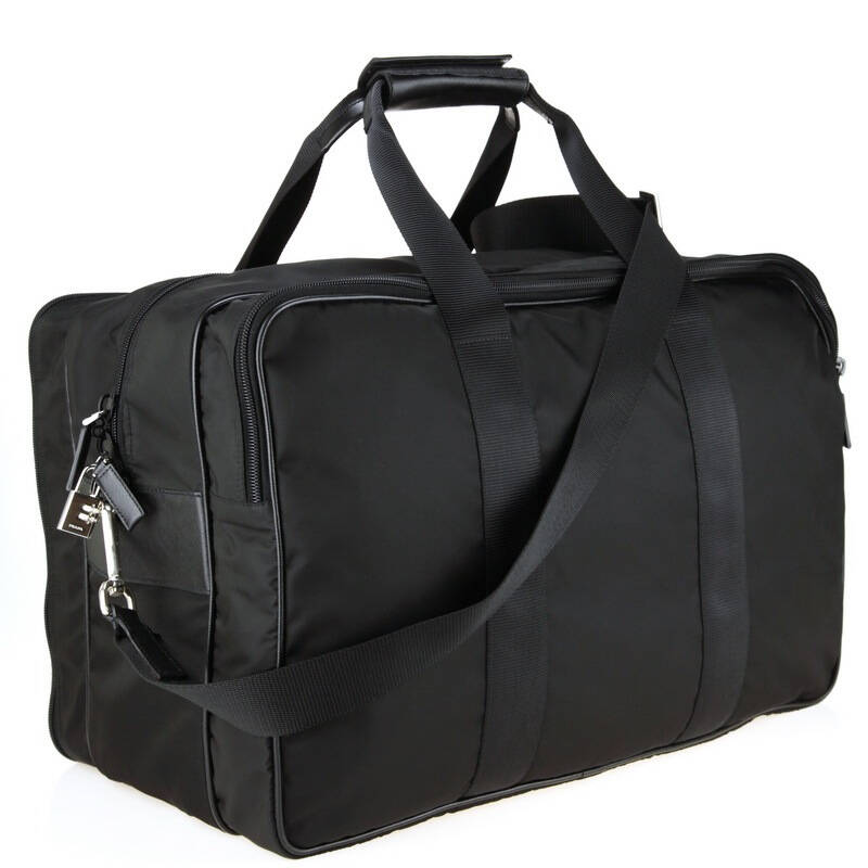 prada 普拉达 男款尼龙经典logo黑色旅行包 va0532 064 f0002 ym