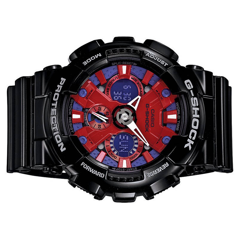 卡西欧(casio)手表 g-shock系列动感时尚双显运动石英男表ga-120b-1a