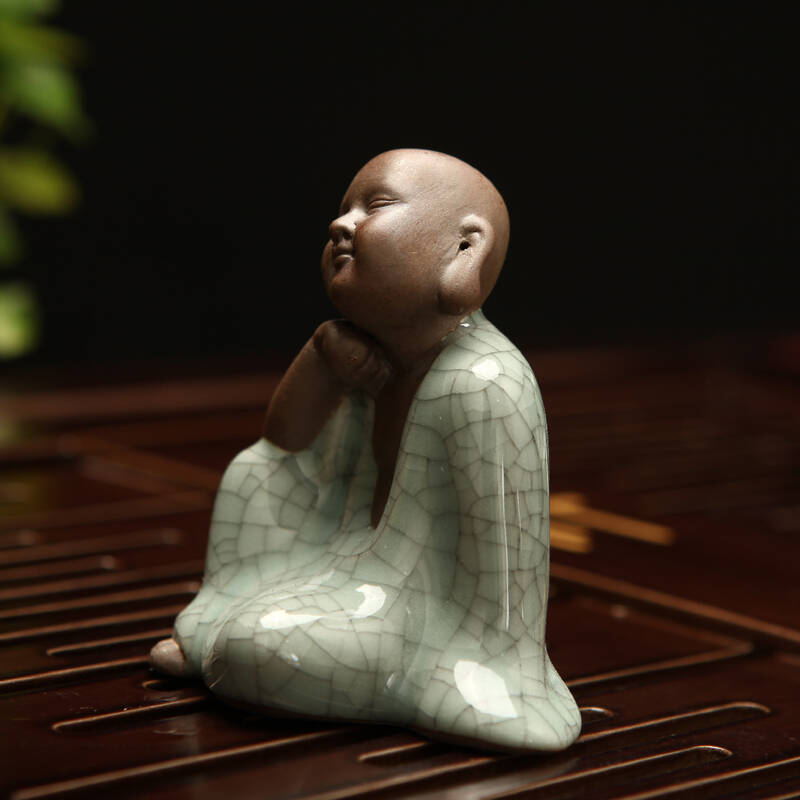 淘瓷公社 十八罗汉茶宠摆件 功夫茶具精品玩物 高档茶宠装饰 沉思罗汉