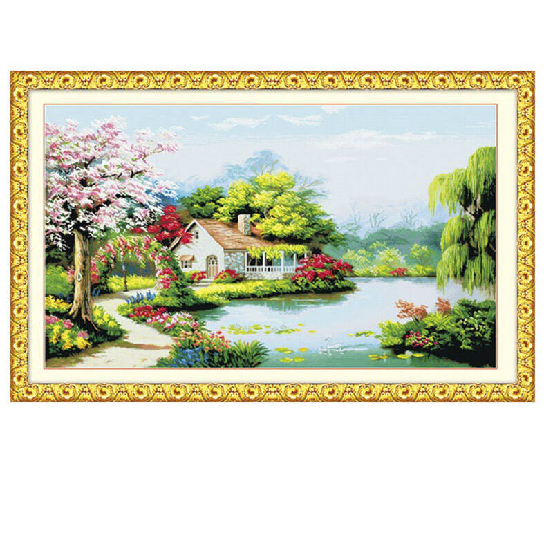 恋美成品十字绣天润神泽 风景系列 客厅装饰大画 电脑