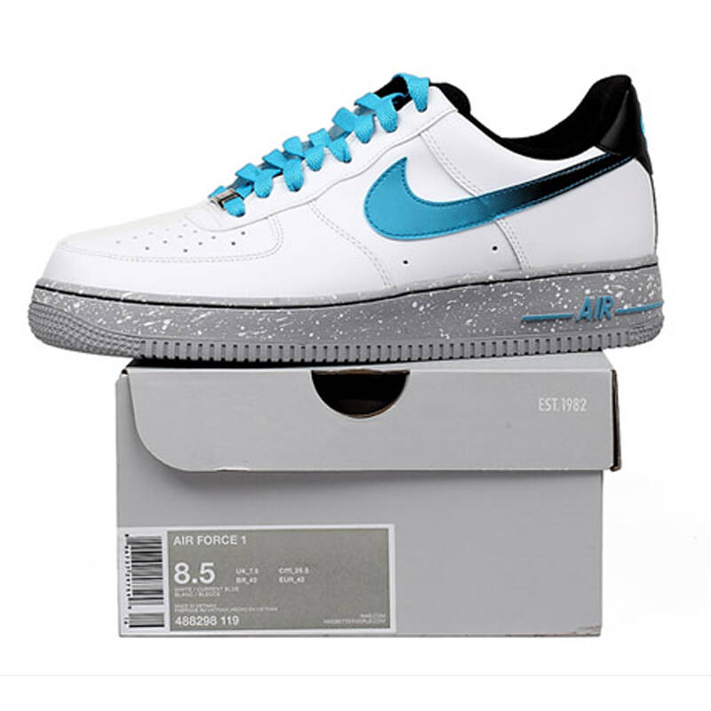 耐克nikeairforceaf1空军正品板鞋休闲男鞋488298119白现代蓝405