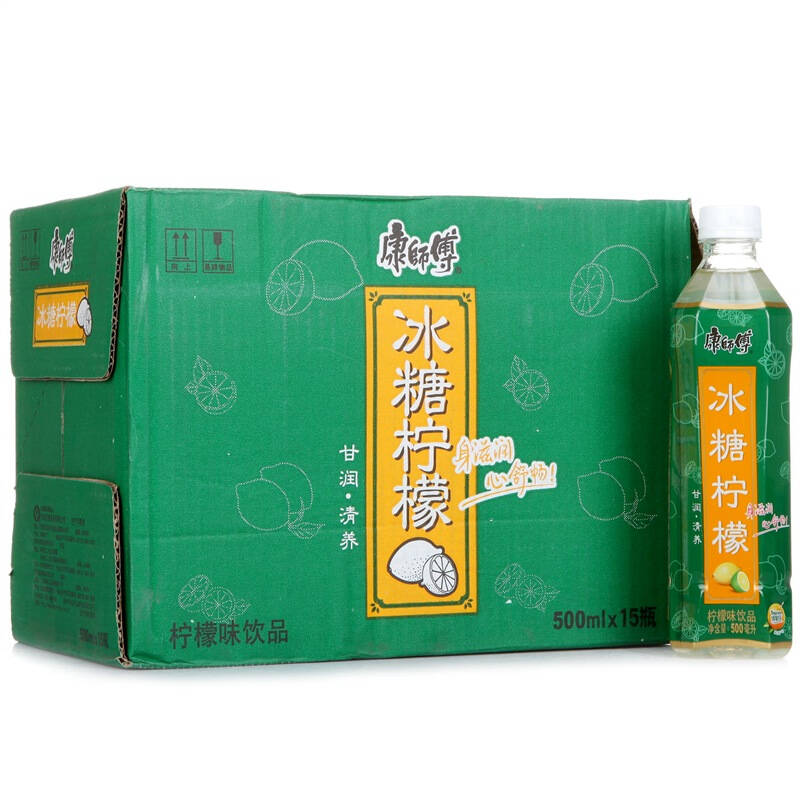 康师傅 冰糖柠檬饮料500ml*15瓶 整箱 自营